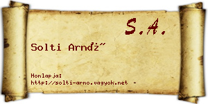 Solti Arnó névjegykártya